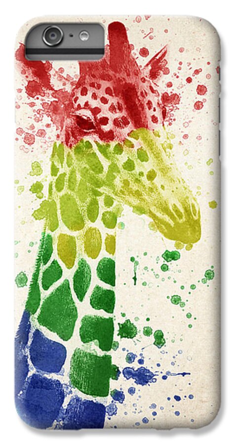 Giraffe iPhone 6s Plus Case featuring the digital art Giraffe Splash by Aged Pixel