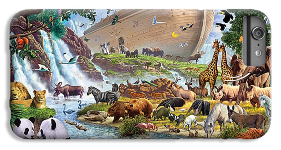 Animal iPhone 6s Plus Case featuring the digital art Noahs Ark - The Homecoming by MGL Meiklejohn Graphics Licensing