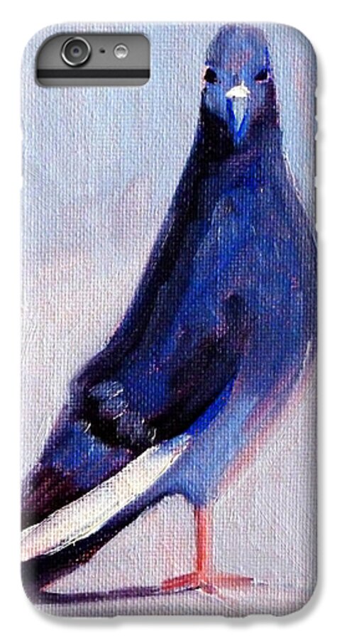 Pigeon iPhone 6s Plus Case featuring the painting Pigeon Bird Portrait Painting by Nancy Merkle