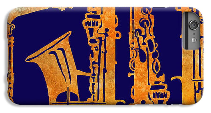 Sax iPhone 6s Plus Case featuring the painting Red Hot Sax Keys by Jenny Armitage