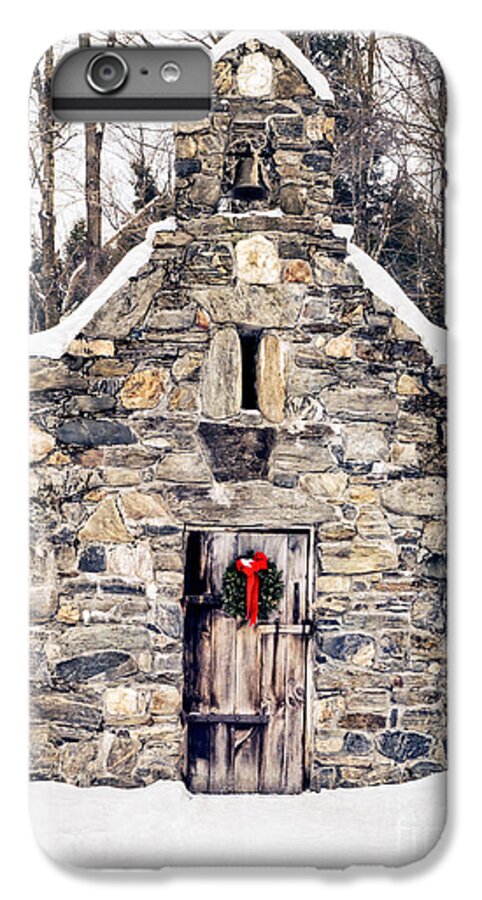 Chapel iPhone 6s Plus Case featuring the photograph Stone Chapel in the Woods Trapp Family Lodge Stowe Vermont by Edward Fielding