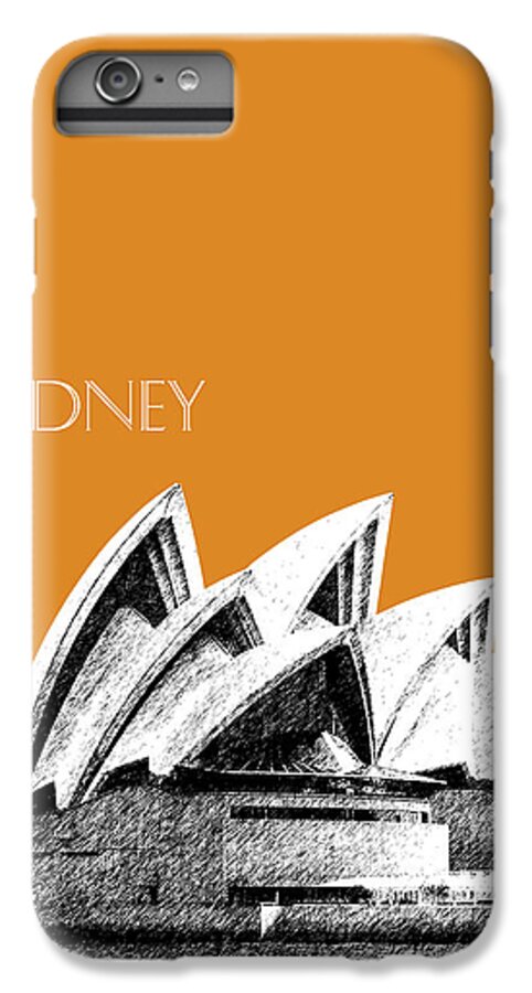 Architecture iPhone 6s Plus Case featuring the digital art Sydney Skyline 3 Opera House - Dark Orange by DB Artist