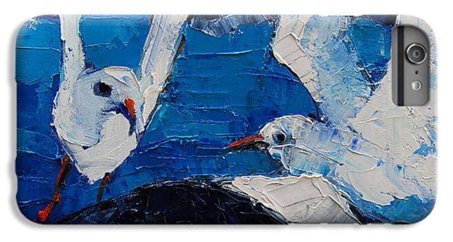 The Seagulls iPhone 6s Plus Case featuring the painting The Seagulls by Mona Edulesco