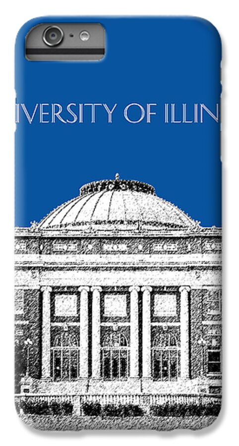 University iPhone 6s Plus Case featuring the digital art University of Illinois Foellinger Auditorium - Royal Blue by DB Artist