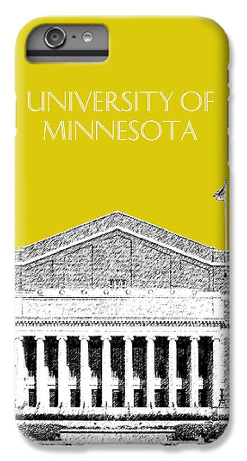 University iPhone 6s Plus Case featuring the digital art University of Minnesota 2 - Northrop Auditorium - Mustard Yellow by DB Artist