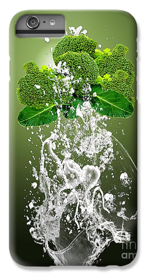 Broccoli Art Mixed Media iPhone 6s Plus Case featuring the mixed media Broccoli Splash #1 by Marvin Blaine