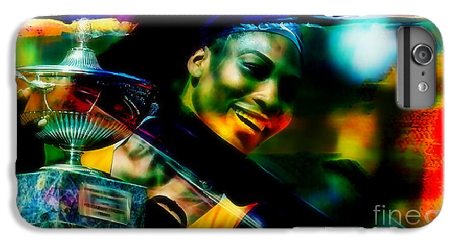 Serena Williams Drawings iPhone 6s Plus Case featuring the mixed media Serena Williams #1 by Marvin Blaine
