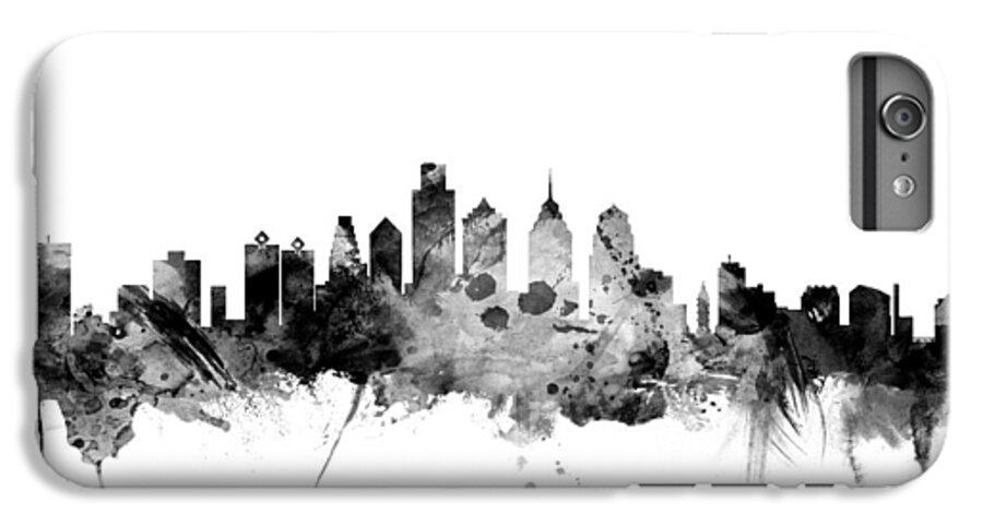 Philadelphia iPhone 6s Plus Case featuring the digital art Philadelphia Pennsylvania Skyline #9 by Michael Tompsett