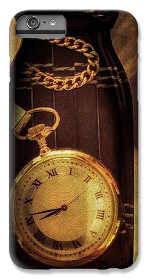 Watch iPhone 6s Plus Case featuring the photograph Antique Pocket Watch In A Bottle by Susan Candelario
