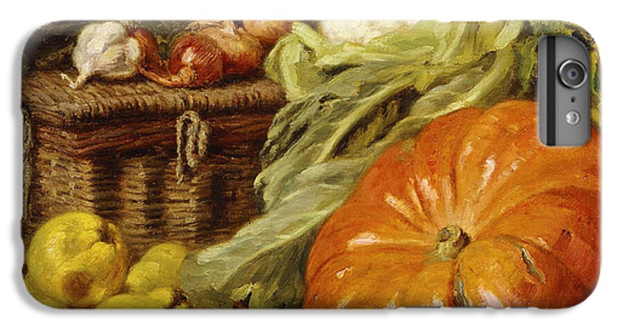 Pumpkin iPhone 6s Plus Case featuring the painting Detail of A Still Life with a Basket, Pears, Onions, Cauliflowers, Cabbages, Garlic and a Pumpkin by Eugene Claude