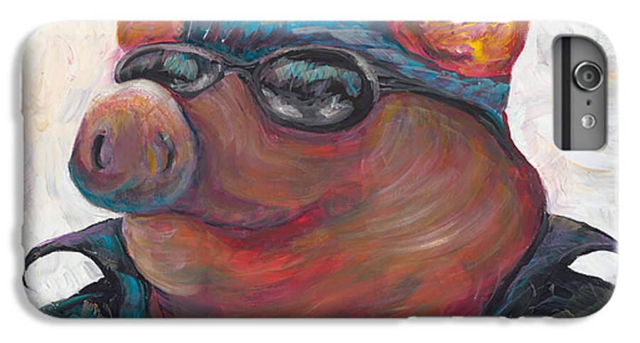 Hog iPhone 6s Plus Case featuring the painting Hogley Davidson by Nadine Rippelmeyer