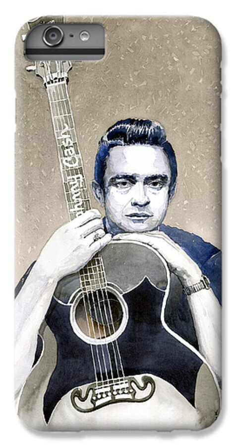 Watercolor iPhone 6s Plus Case featuring the painting Johnny Cash by Yuriy Shevchuk