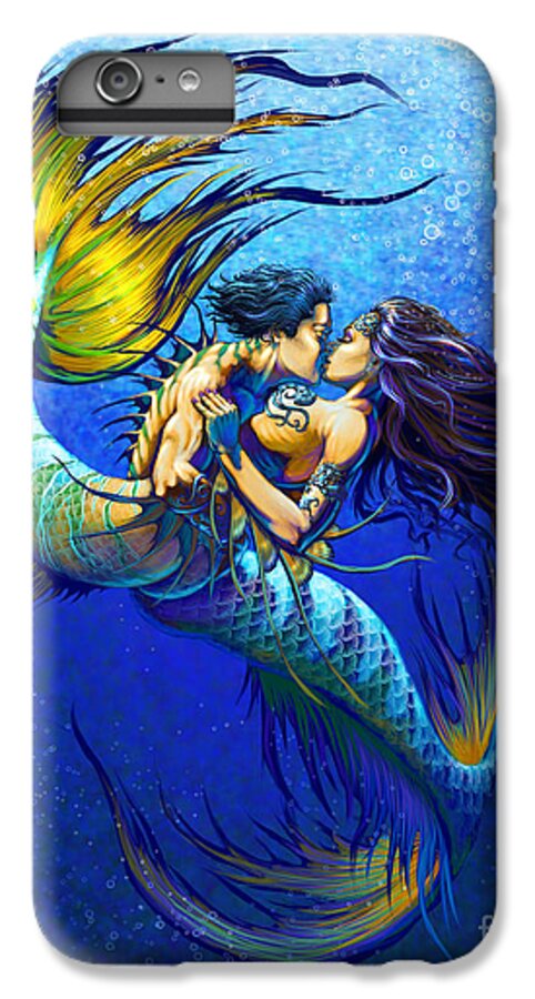 Mermaid iPhone 6s Plus Case featuring the painting Mermaid Kiss by Stanley Morrison