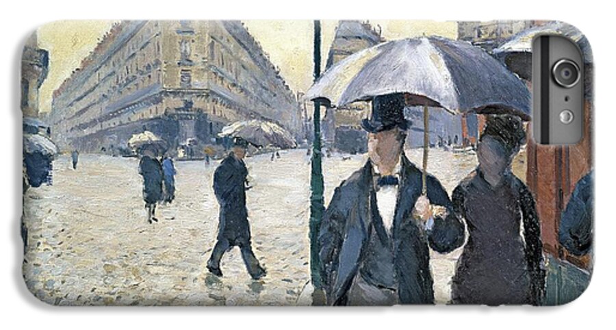 Sketch iPhone 6s Plus Case featuring the painting Paris a Rainy Day by Gustave Caillebotte