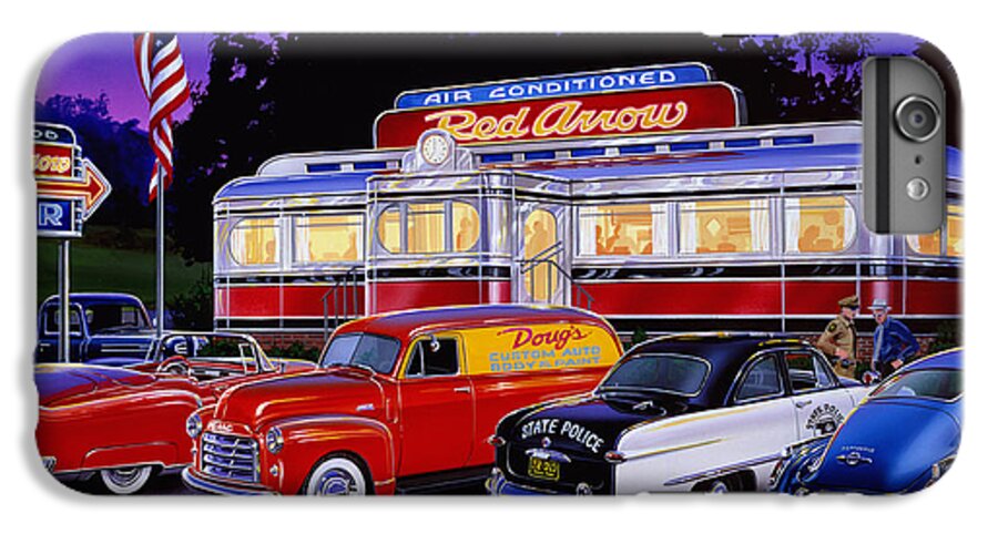 Old Style iPhone 6s Plus Case featuring the photograph Red Arrow Diner by MGL Meiklejohn Graphics Licensing