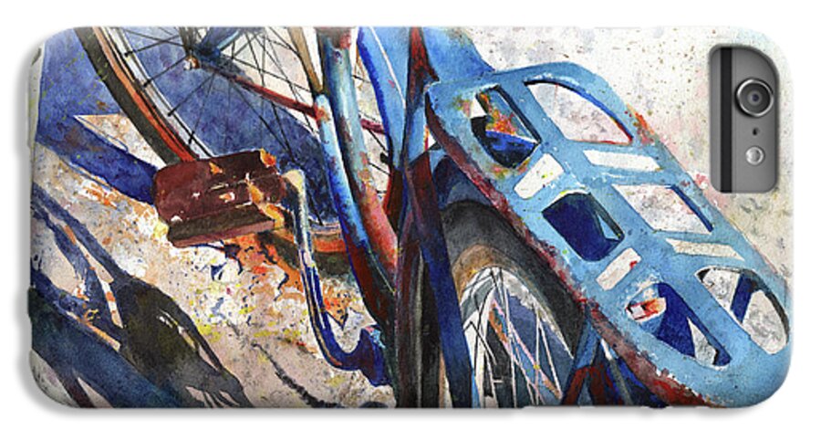 Bicycle iPhone 6s Plus Case featuring the painting Roadmaster by Andrew King
