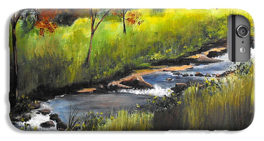 Landscape iPhone 6s Plus Case featuring the painting Rocky Stream by Ruth Palmer