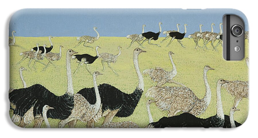 Ostrich iPhone 6s Plus Case featuring the painting Rush hour by Pat Scott