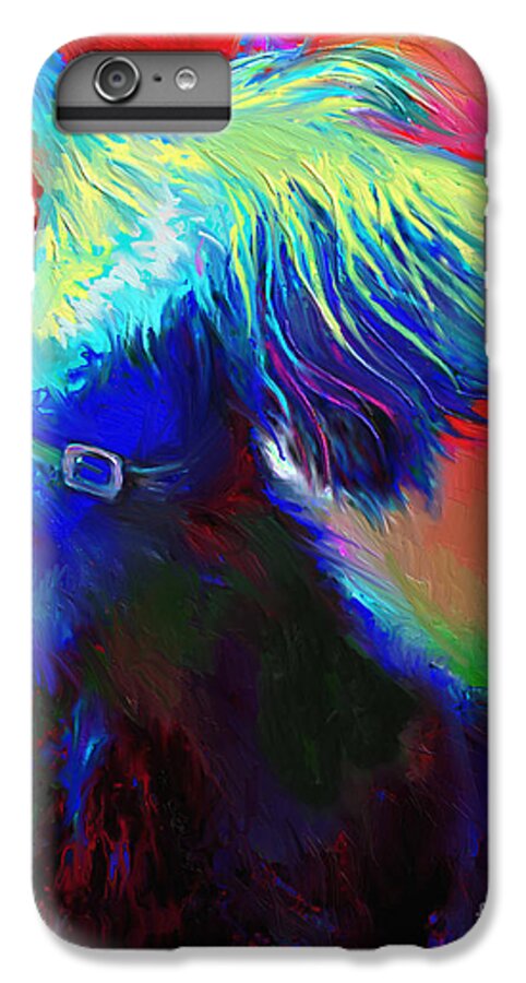 Scottish Terrier Painting iPhone 6s Plus Case featuring the painting Scottish Terrier Dog painting by Svetlana Novikova