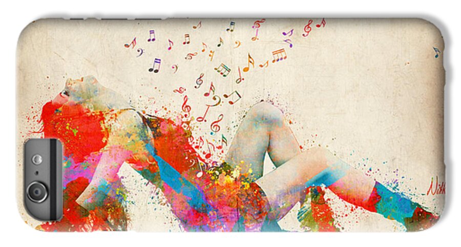 Song iPhone 6s Plus Case featuring the digital art Sweet Jenny Bursting with Music by Nikki Smith
