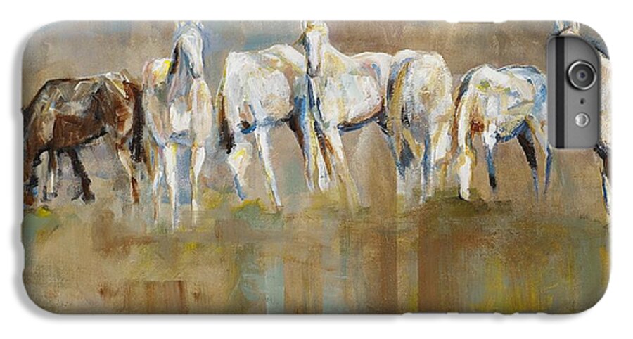 Horses iPhone 6s Plus Case featuring the painting The Horizon Line by Frances Marino
