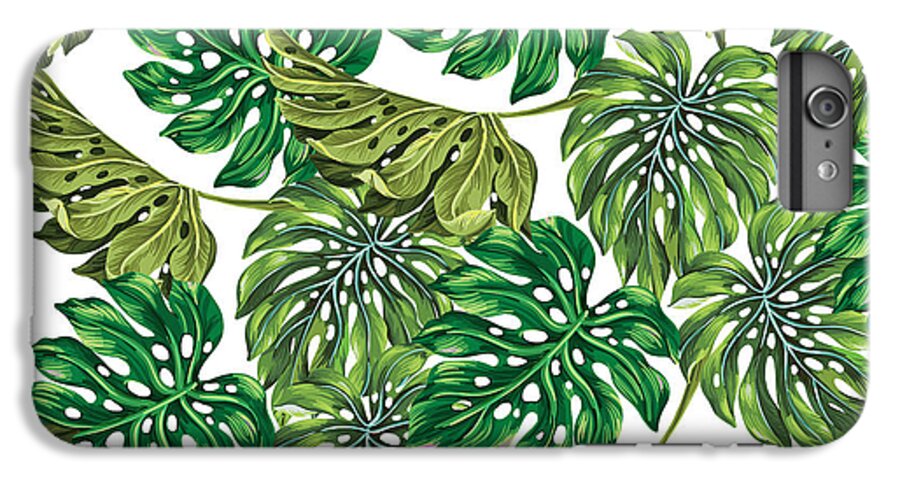 Tropical Leaves iPhone 6s Plus Case featuring the digital art Tropical Haven by Mark Ashkenazi