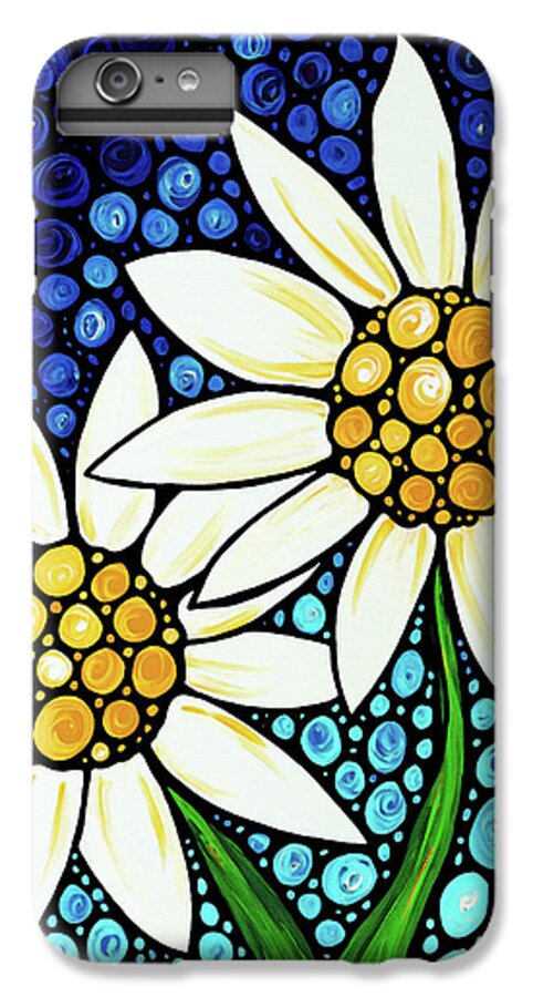 Daisy iPhone 6s Plus Case featuring the painting Bathing Beauties - Daisy Art By Sharon Cummings by Sharon Cummings