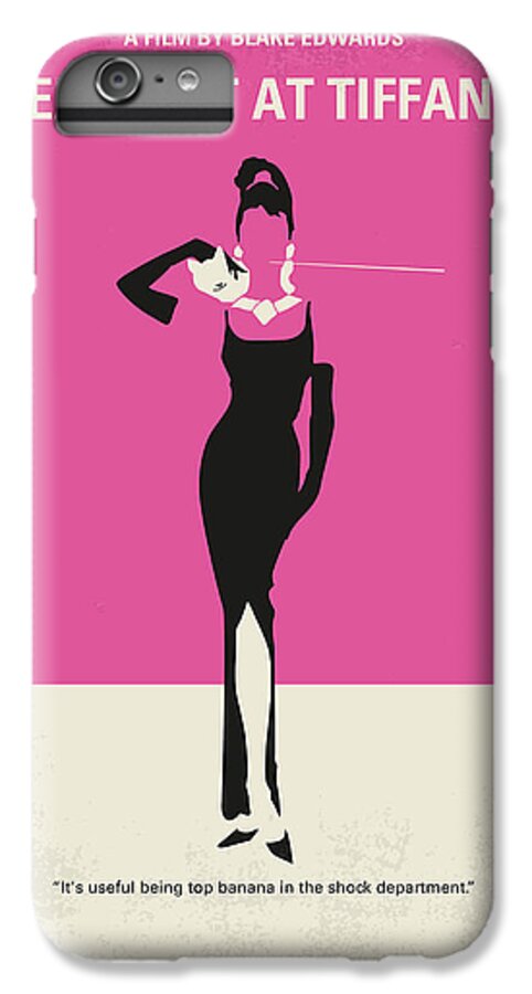 Breakfast At Tiffanys iPhone 6s Plus Case featuring the digital art No204 My Breakfast at Tiffanys minimal movie poster by Chungkong Art