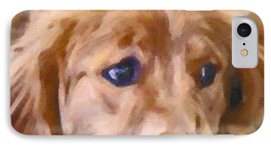 Maggievlazny iPhone 7 Case featuring the painting Golden Retriever Dog by Femina Photo Art By Maggie