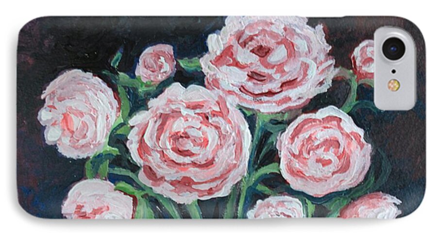 Peonies iPhone 7 Case featuring the painting Graceful Peonies by Elizabeth Robinette Tyndall