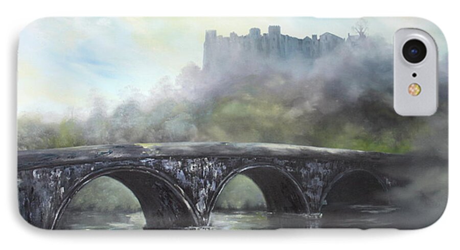 Ludlow Castle iPhone 7 Case featuring the painting Ludlow Castle in a Mist by Jean Walker