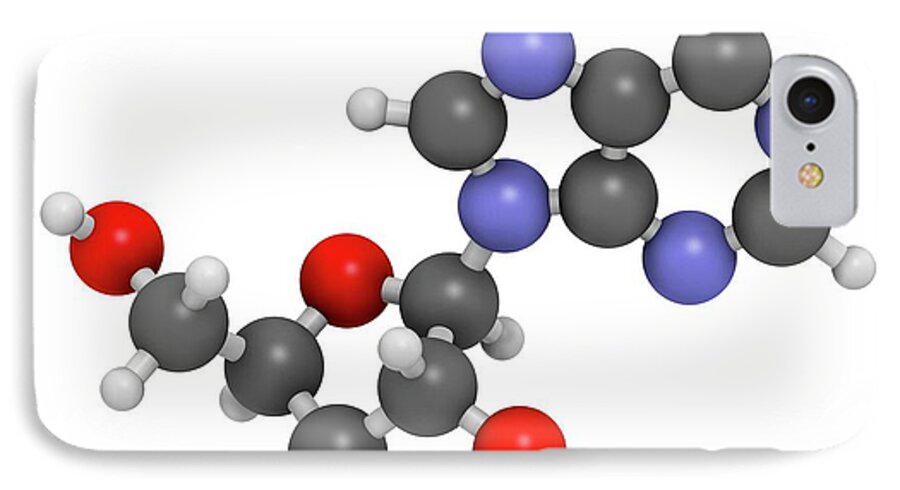 Adenosine iPhone 7 Case featuring the photograph Adenosine Purine Nucleoside Molecule #1 by Molekuul