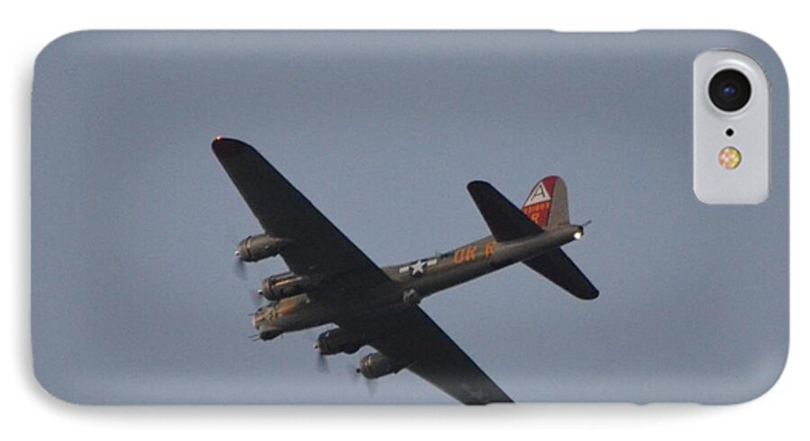 B-17 iPhone 7 Case featuring the photograph B-17 Flying Fortress WWII Bomber over Santa Rosa Sound at Twilight #1 by Jeff at JSJ Photography