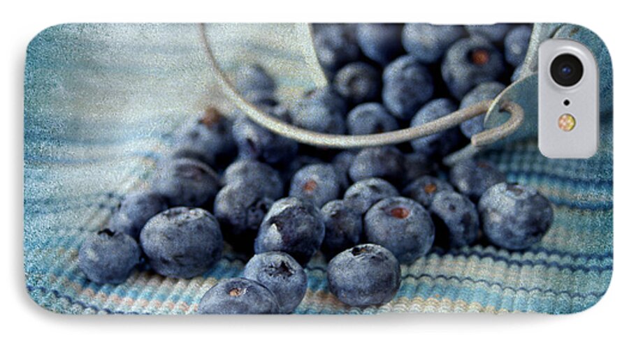 Texture iPhone 7 Case featuring the photograph Blueberries #1 by Darren Fisher