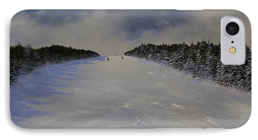 Ski iPhone 7 Case featuring the painting Drifter #1 by Ken Ahlering