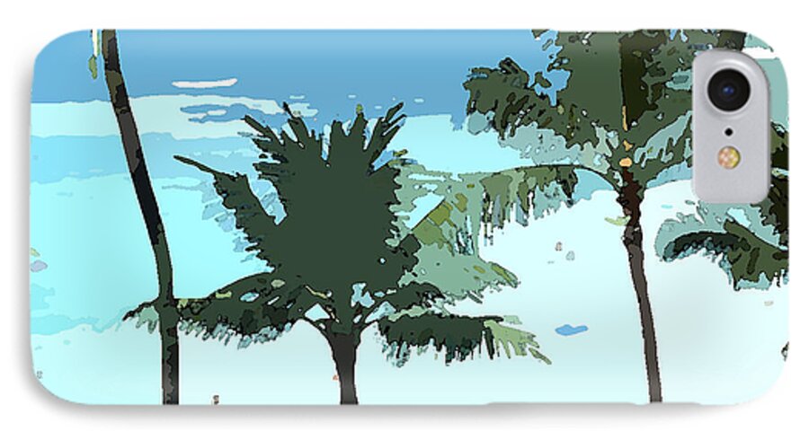 Hawaii iPhone 7 Case featuring the digital art Hawaiian Beach #1 by Karen Nicholson