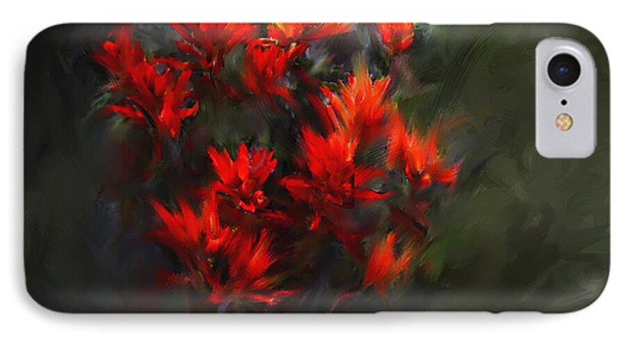 Tags: Digital Art Digital Art iPhone 7 Case featuring the painting Indian Paintbrush by Barbara Milton