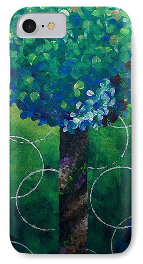 Emerald Green Painting iPhone 7 Case featuring the painting Lollipop Tree Green #1 by Shiela Gosselin