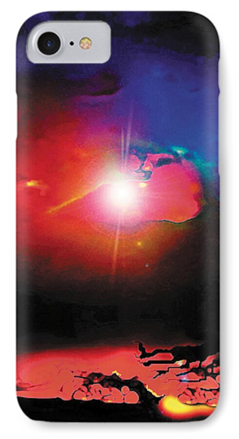 Psychedelic iPhone 7 Case featuring the painting Luminous Vibrate #1 by The Art of Marsha Charlebois