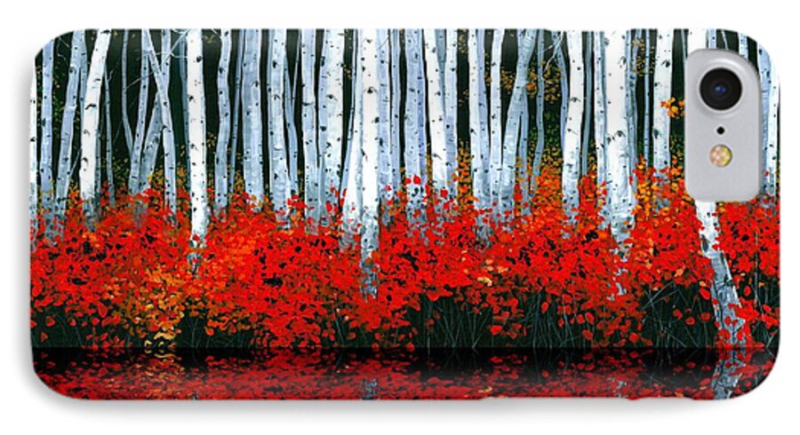 Birch iPhone 7 Case featuring the painting Reflections - Sold by Michael Swanson