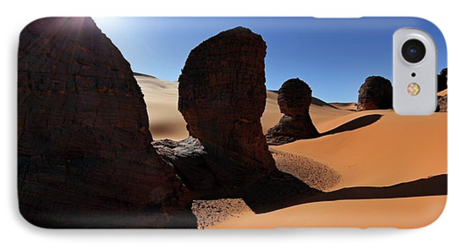 Sun iPhone 7 Case featuring the photograph Saharan Rock Formations #1 by Martin Rietze