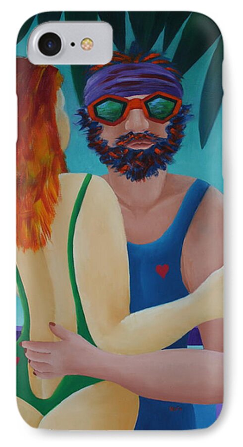 Figurative iPhone 7 Case featuring the painting Tropical Dance #1 by Karin Eisermann