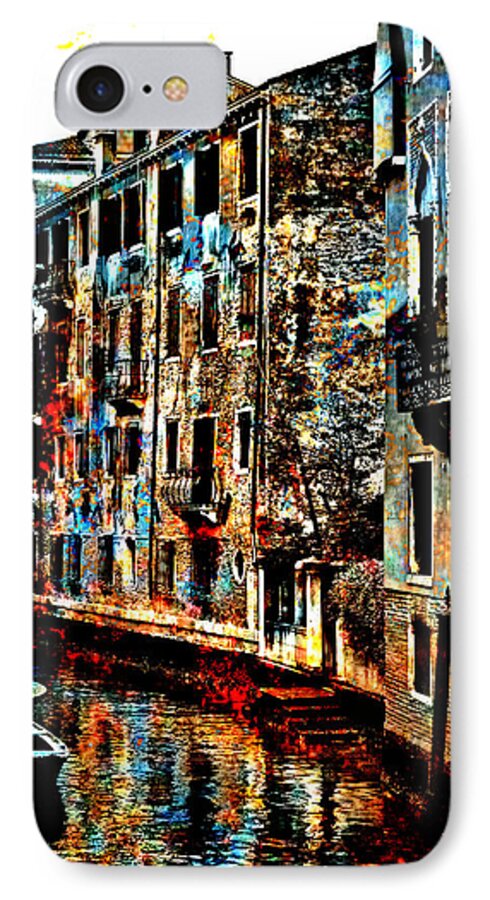 Canal iPhone 7 Case featuring the digital art Venice in Grunge #1 by Greg Sharpe