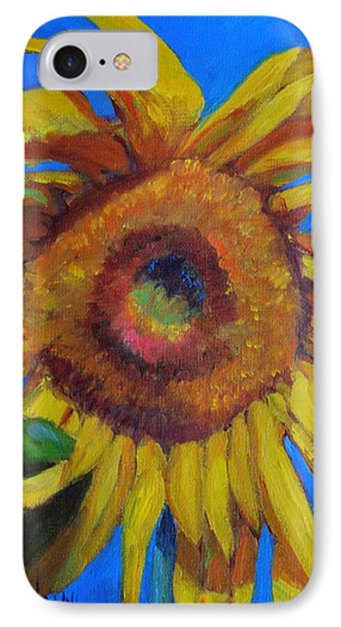 Sunflower iPhone 7 Case featuring the painting Wow #1 by Billie Colson
