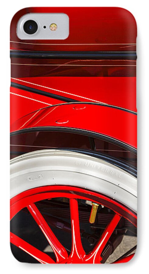 Classic Car iPhone 7 Case featuring the photograph 1903 Pope Hartford B Wheel Abstract by Jill Reger