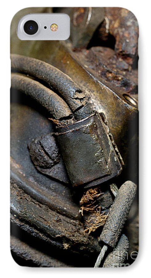 1913 Michaelson Ohv Twin Motorcycle Engine iPhone 7 Case featuring the photograph 1913 Michaelson OHV Twin Motorcycle Engine by Wilma Birdwell