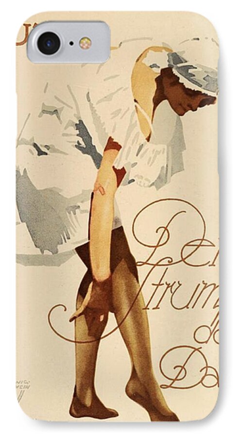1920 iPhone 7 Case featuring the digital art 1920 - Guta Stockings Advertisement - Ludwig Hohlwein - Color by John Madison