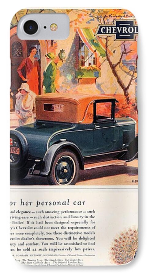 1927 iPhone 7 Case featuring the digital art 1927 - Chevrolet Advertisement - Color by John Madison