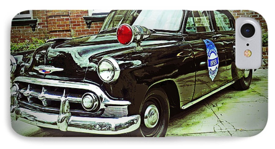 1953 iPhone 7 Case featuring the photograph 1953 Police Car by Patricia Greer