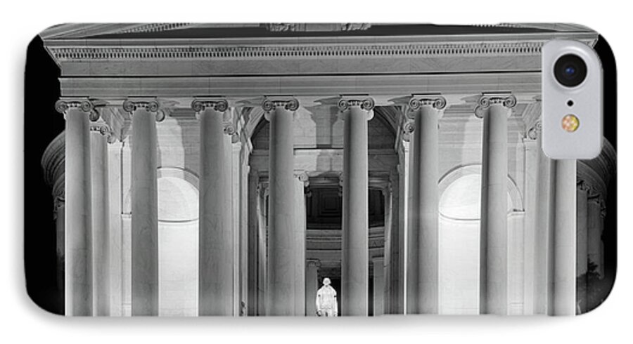 Photography iPhone 7 Case featuring the photograph 1960s Thomas Jefferson Memorial Lit by Vintage Images